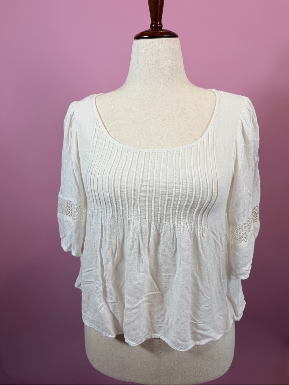 Lorimer NYC Lace Detail Blouse White Small